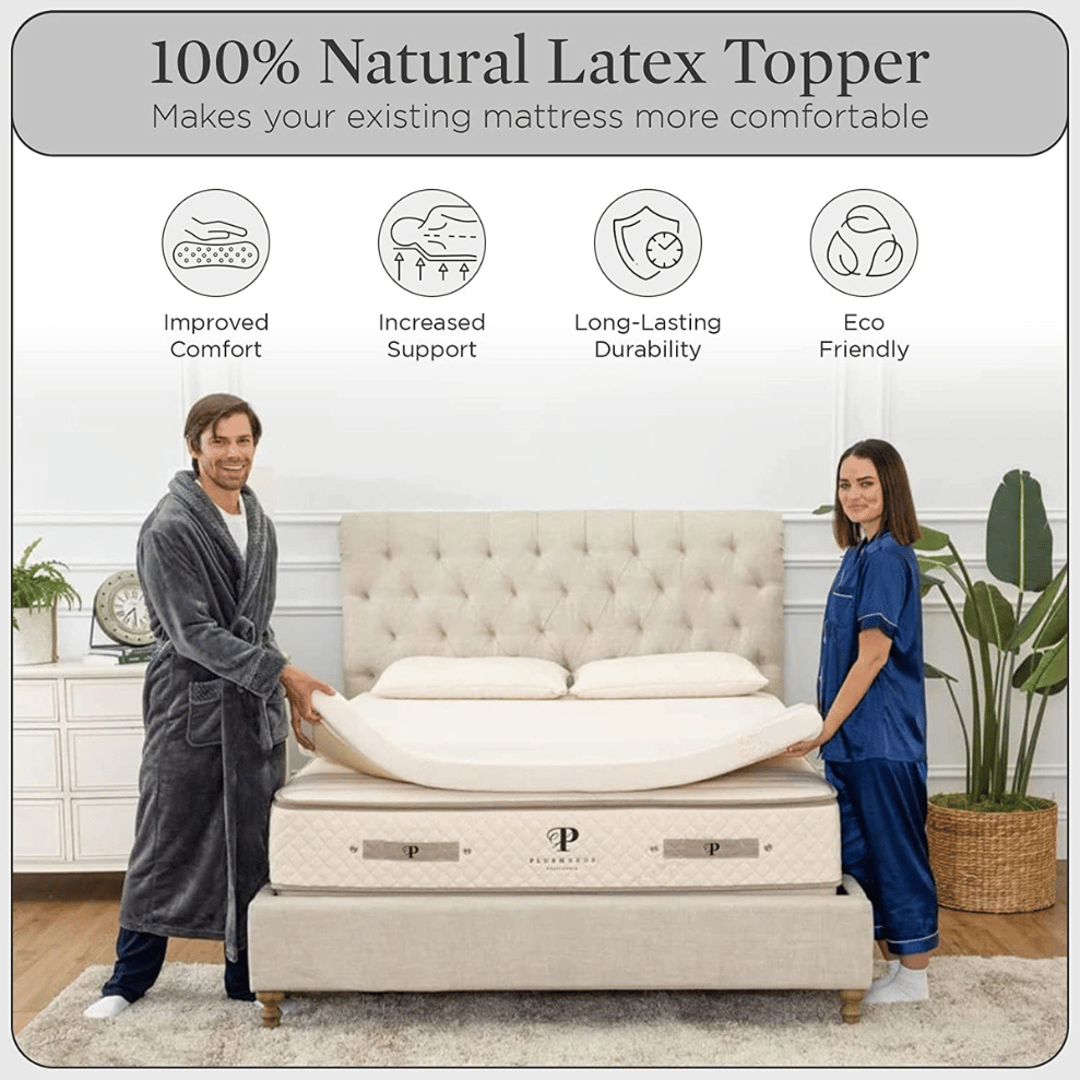 PlushBeds latex support topper