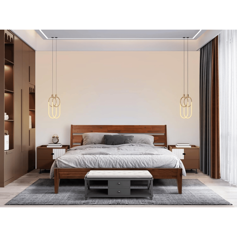 Acacia Emery stylish wood platform bed