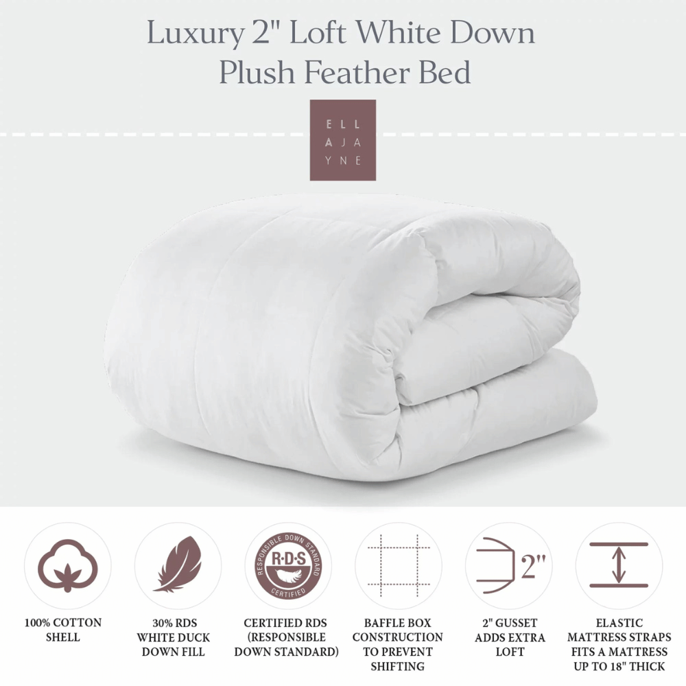 Breathable feather mattress cover for added coziness