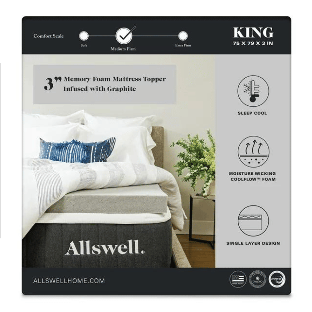 Allswell 3 mattress topper review.