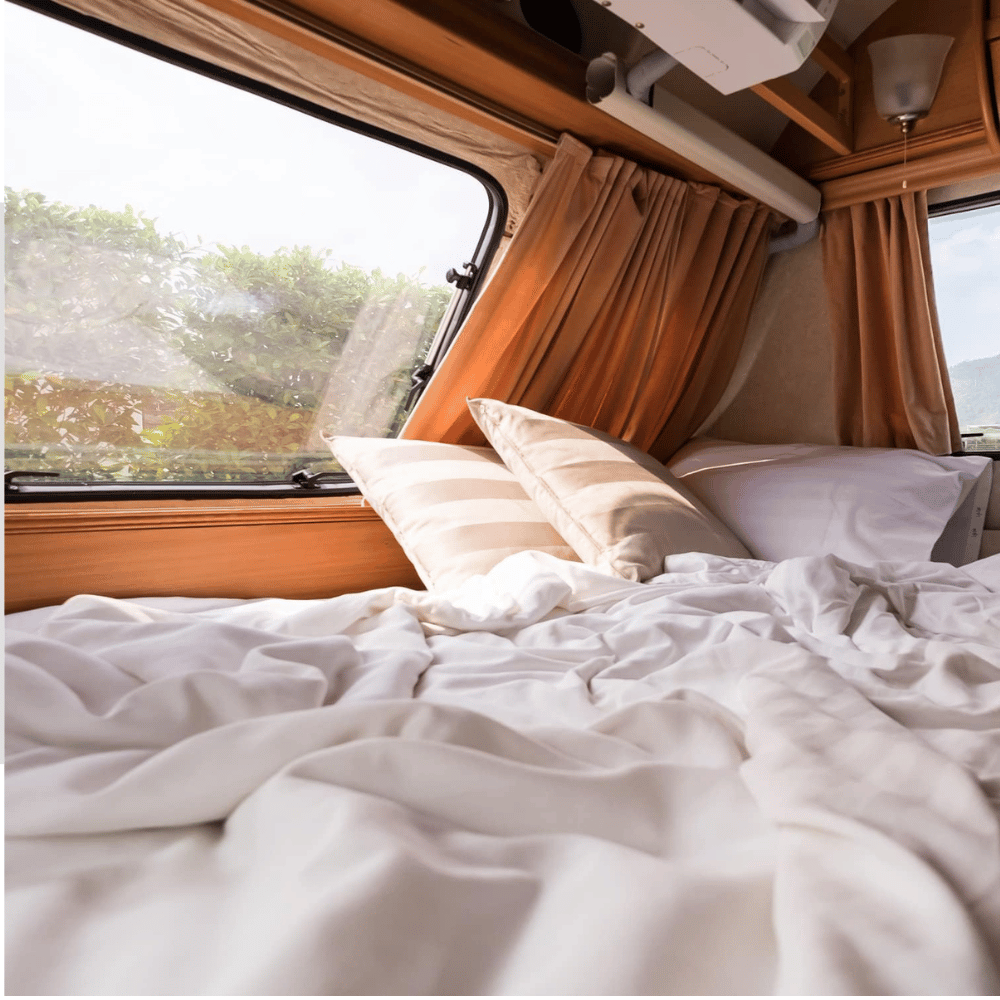 Lounj gel topper in a RV car