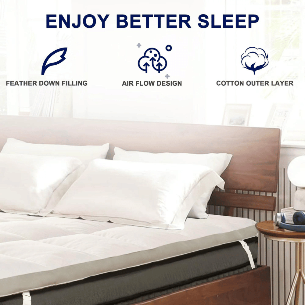 Extra-thick feather mattress cover for added support