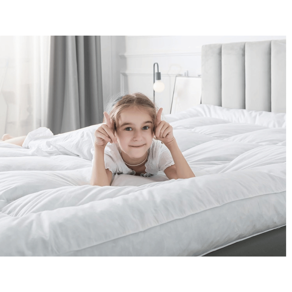 Soft feather bed mattress topper with plush layers