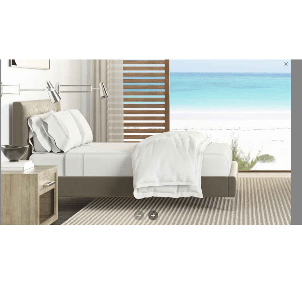 Saatva tufted frame bed