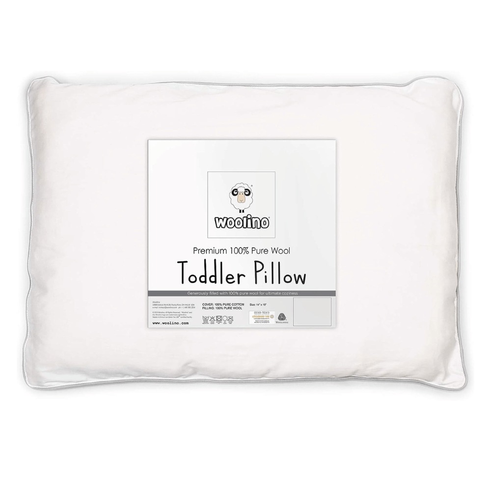 Woolino toddler pillow with natural fill