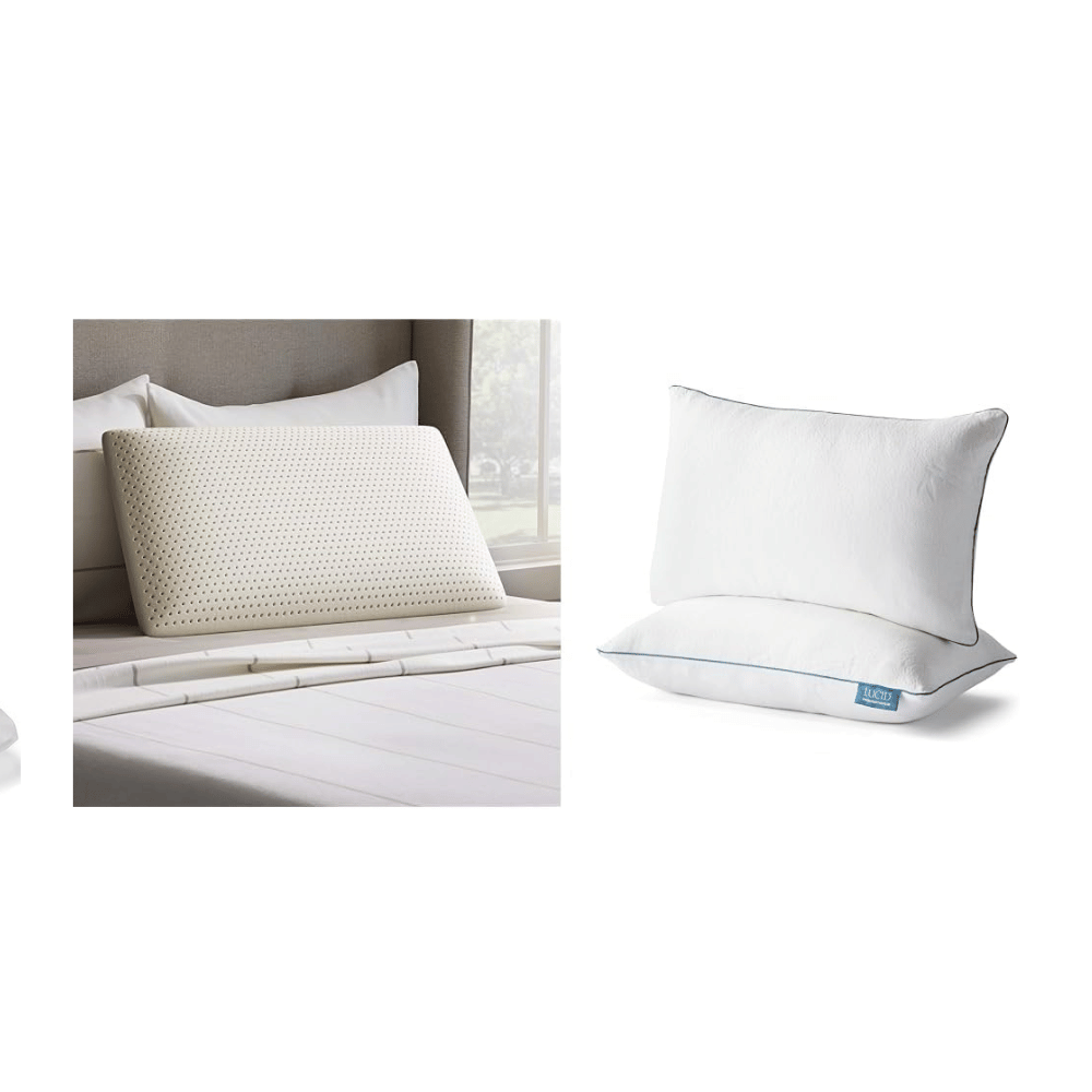 Soft and firm latex pillow.