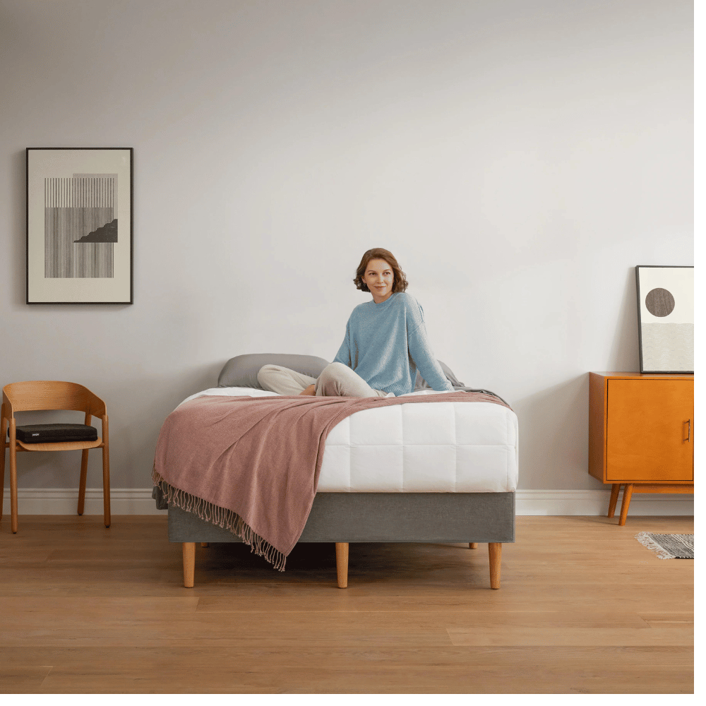 Purple minimalist design bed