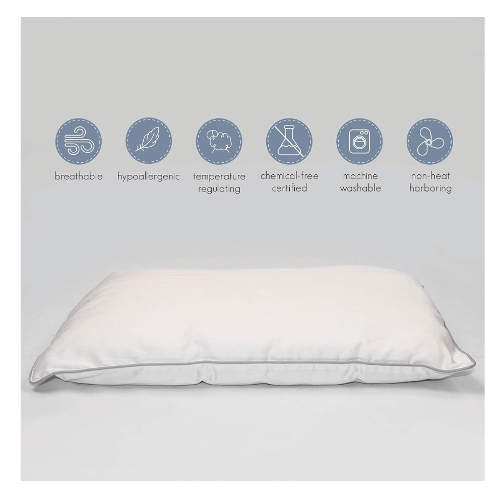 Woolino soft toddler pillow with case