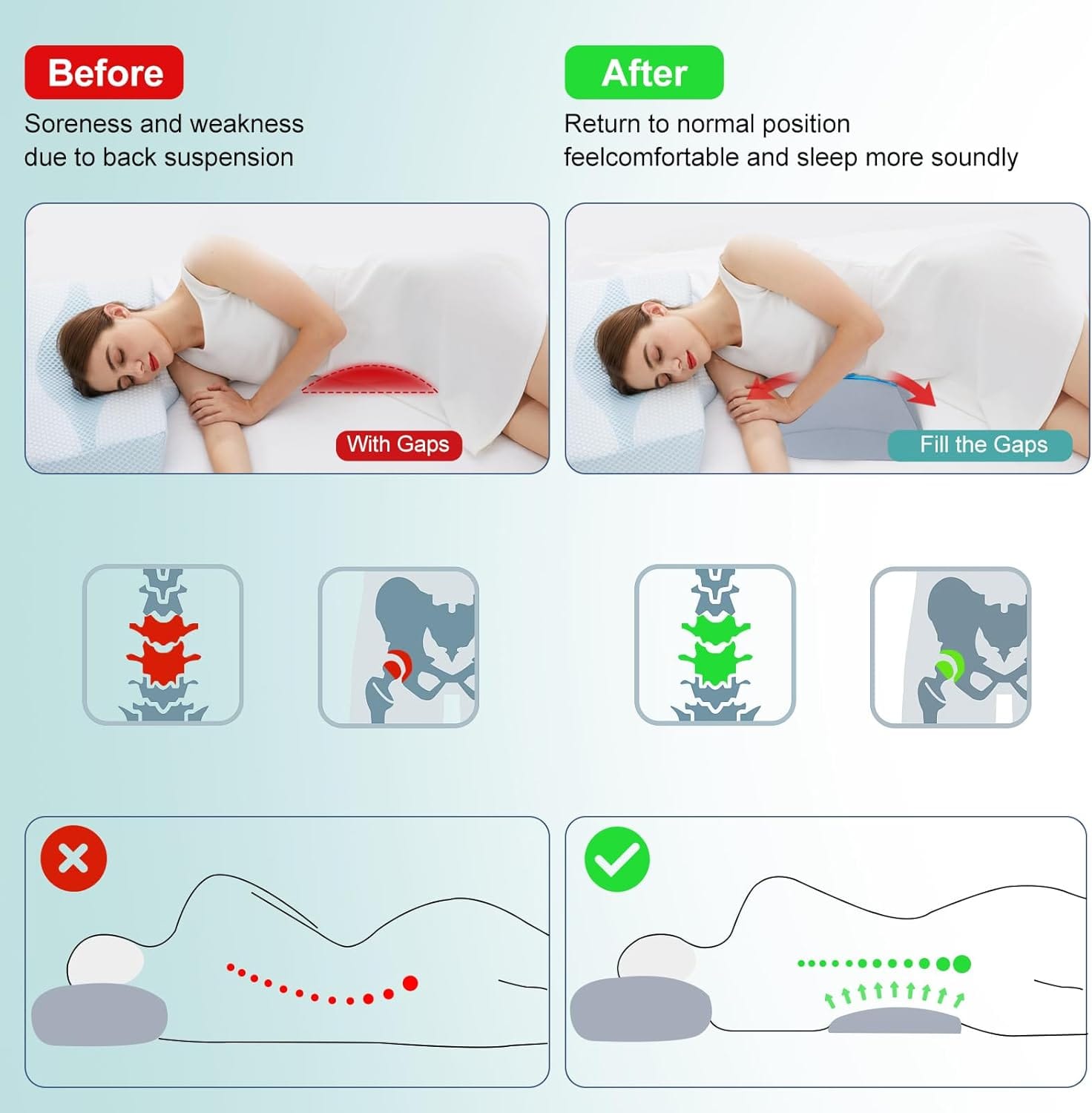 Aupodem back support pillow