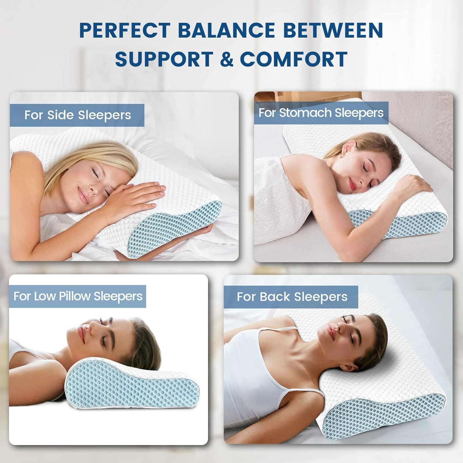 Polovo contoured foam pillow