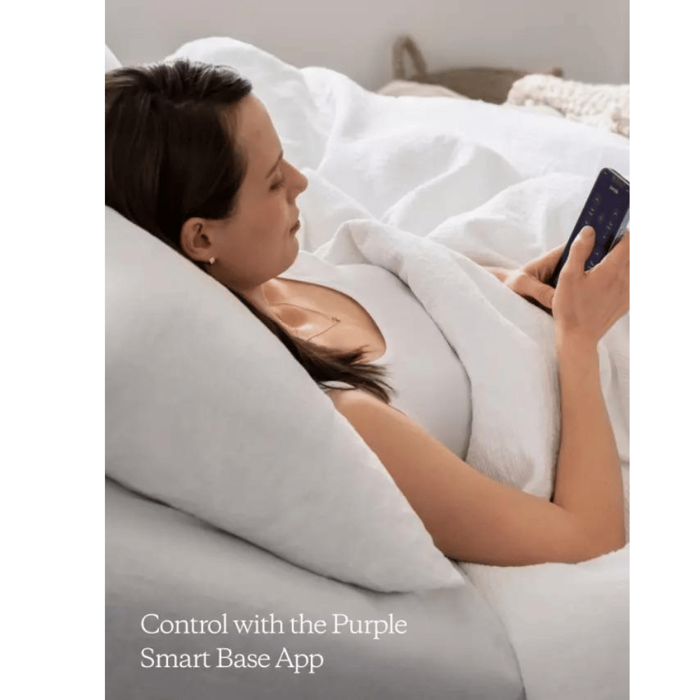 Purple adjustable frame bed