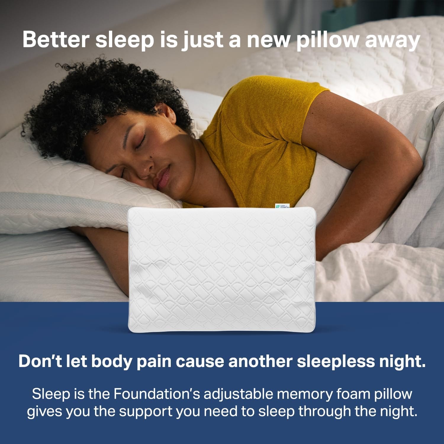 Foundation orthopedic foam pillow