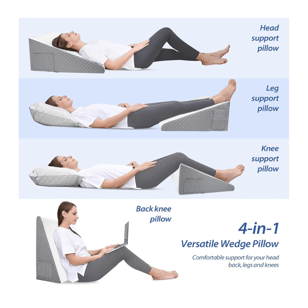 Back pain pillow under legs