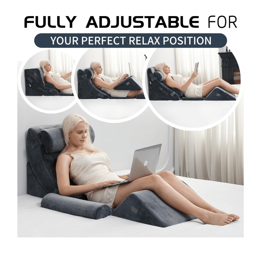 Supportive pillow under knees for spine alignment