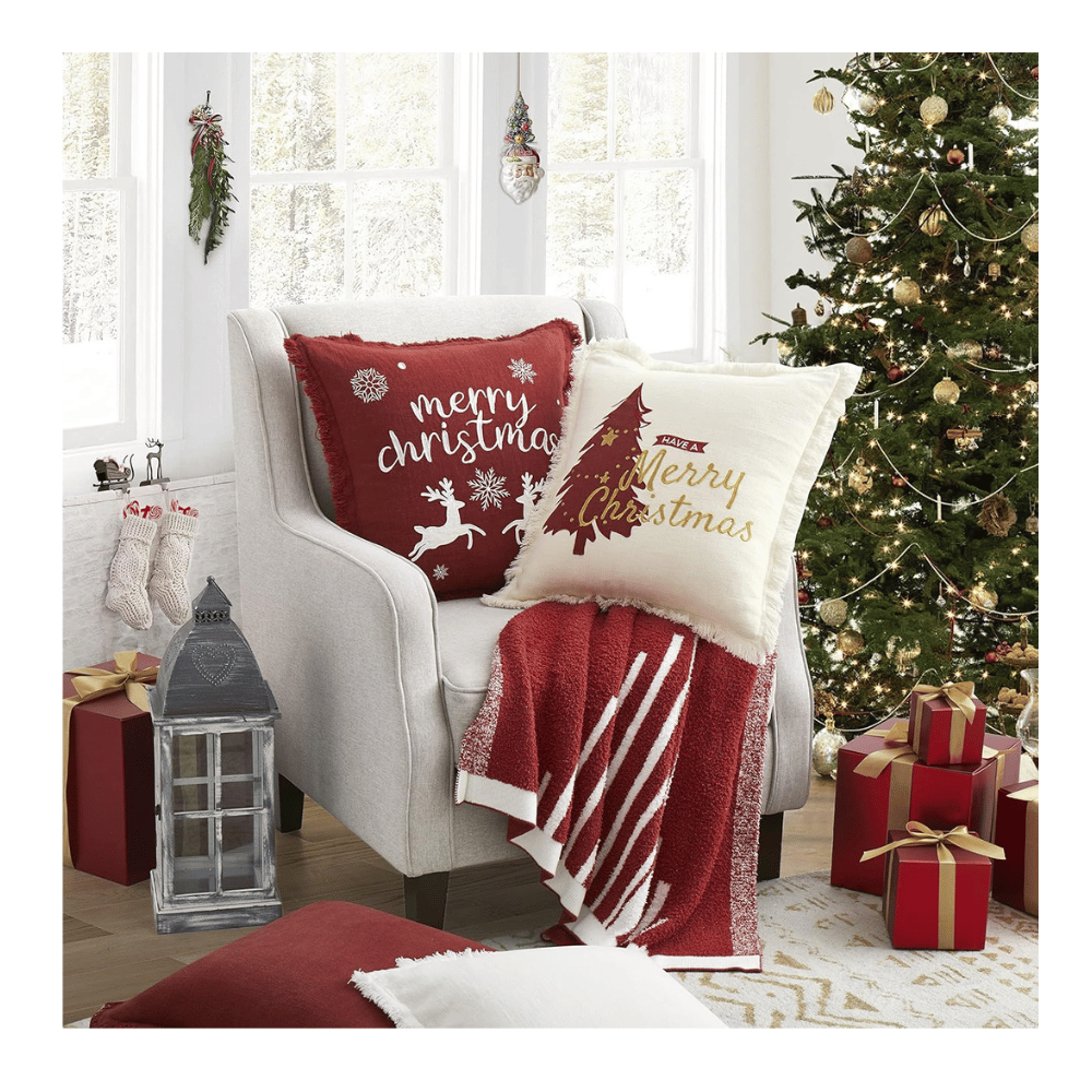 Soft christmas toss pillow covers