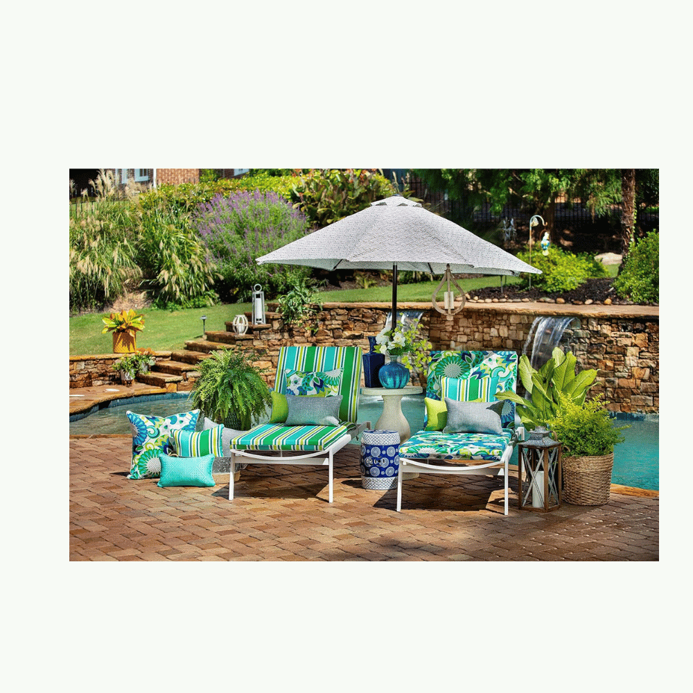 Outdoor patio throw pillows in pastel colors