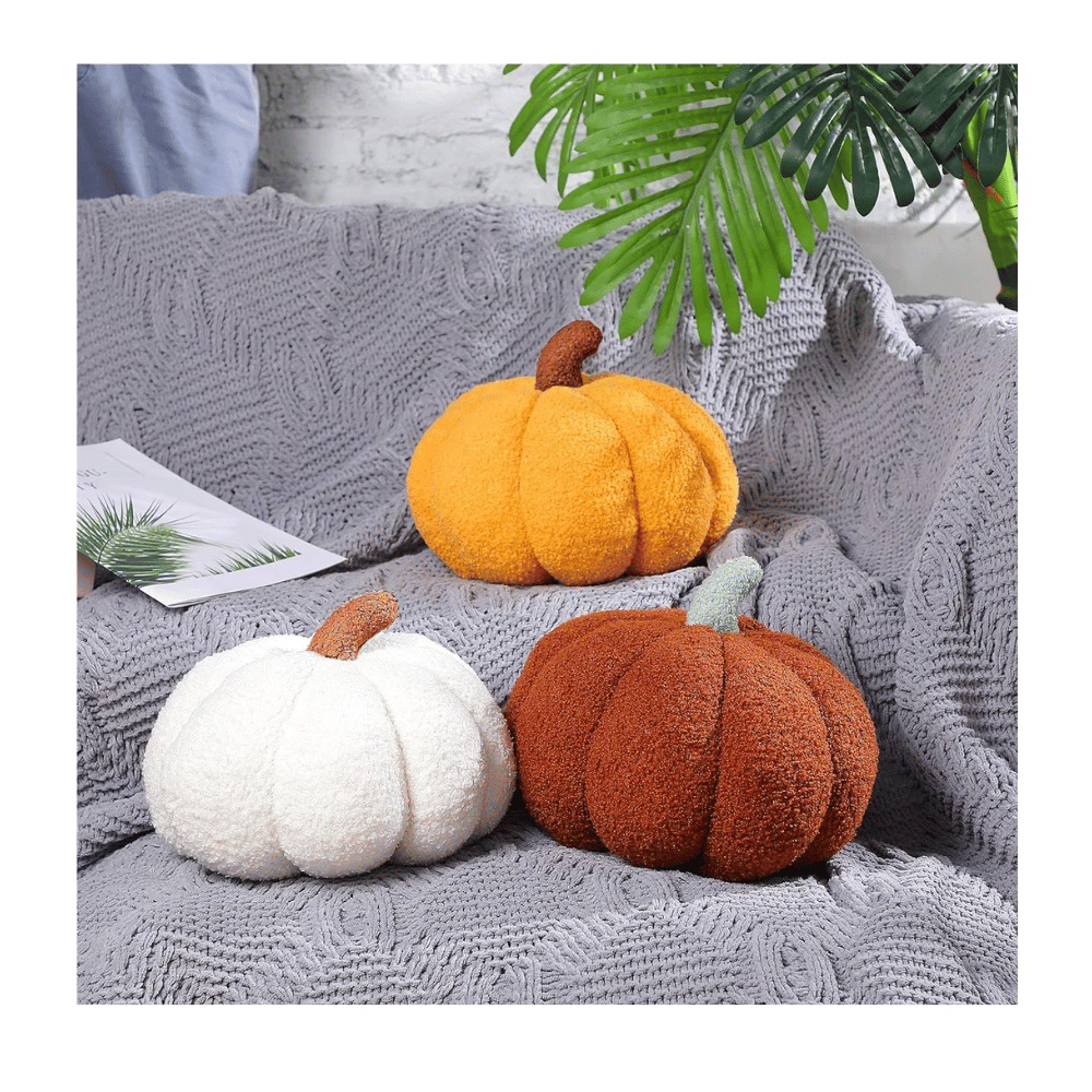 Queekay pumpkin throw pillow