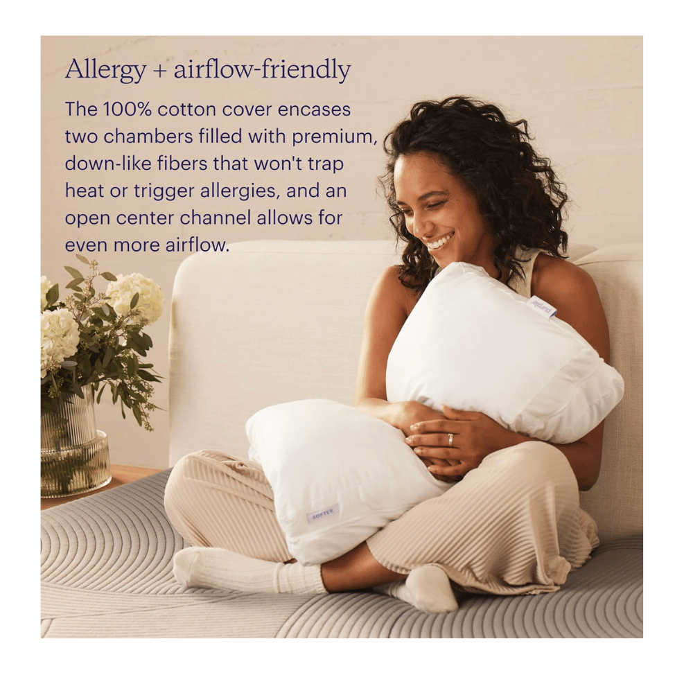 Purple harmony pillow side sleeper