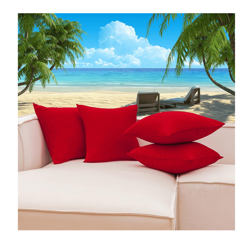 Outdoor throw cushions for poolside seating