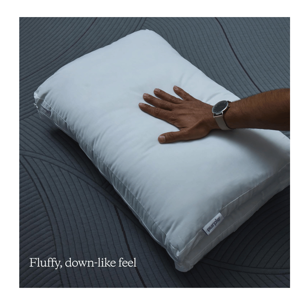 Purple pillow for stomach sleepers