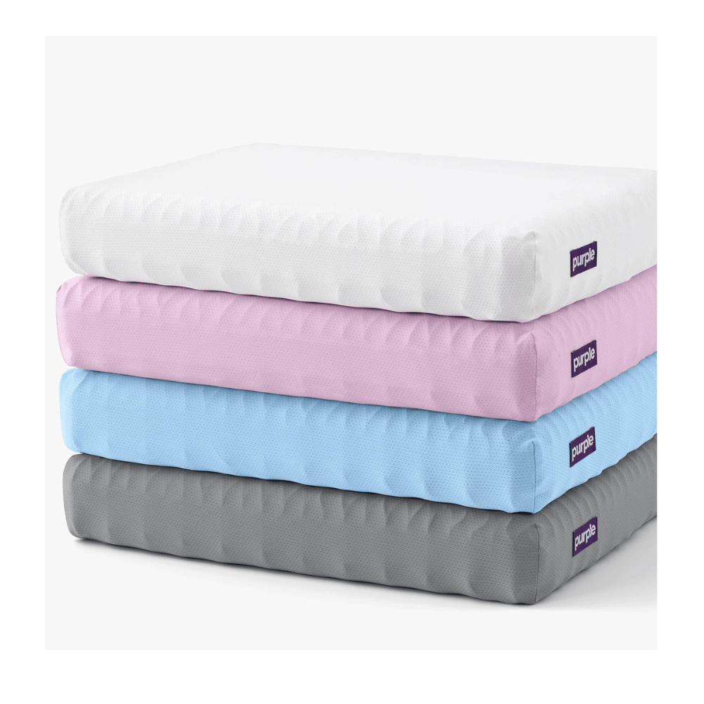 Purple pillow support for neck pain
