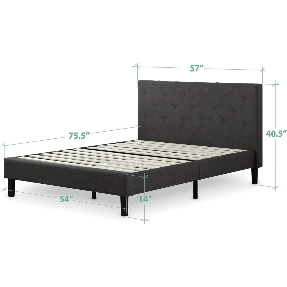 Stylish queen bed frame with stable support