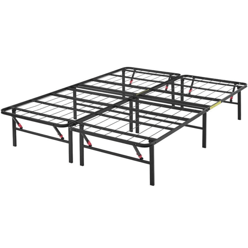 Foldable metal platform full-size bed frame