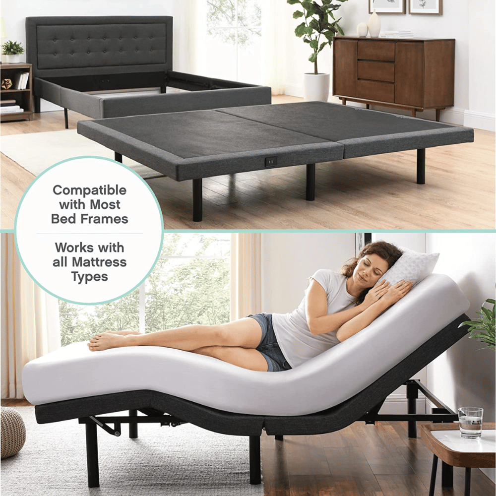 Adjustable upholstered full bed base for comfort