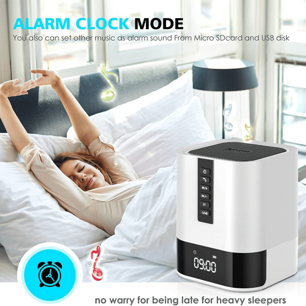 family opening glowing gift box with hetyre color changing alarm clock inside (C: Hetyre/Amazon)