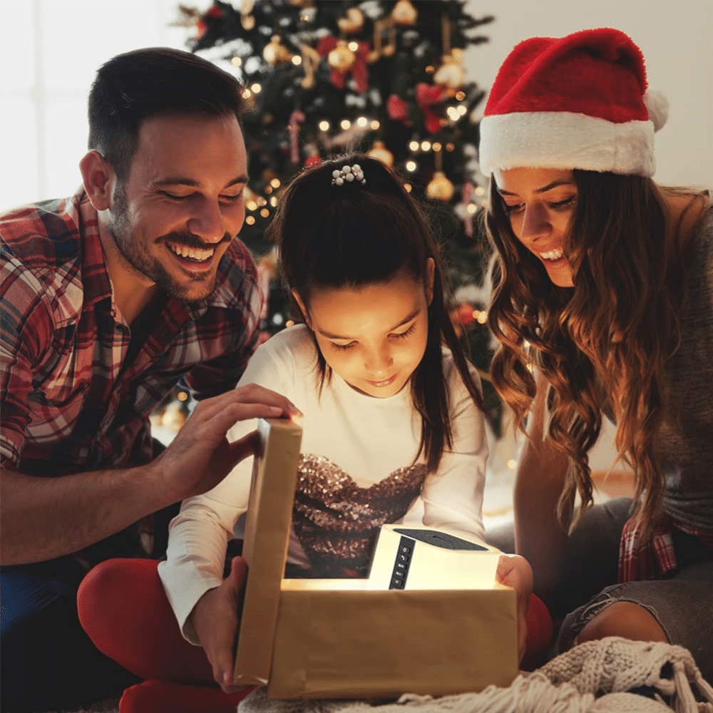 hetyre alarm clock lamp cycling through six LED color glow options for bedroom décor (C: Hetyre/Amazon)