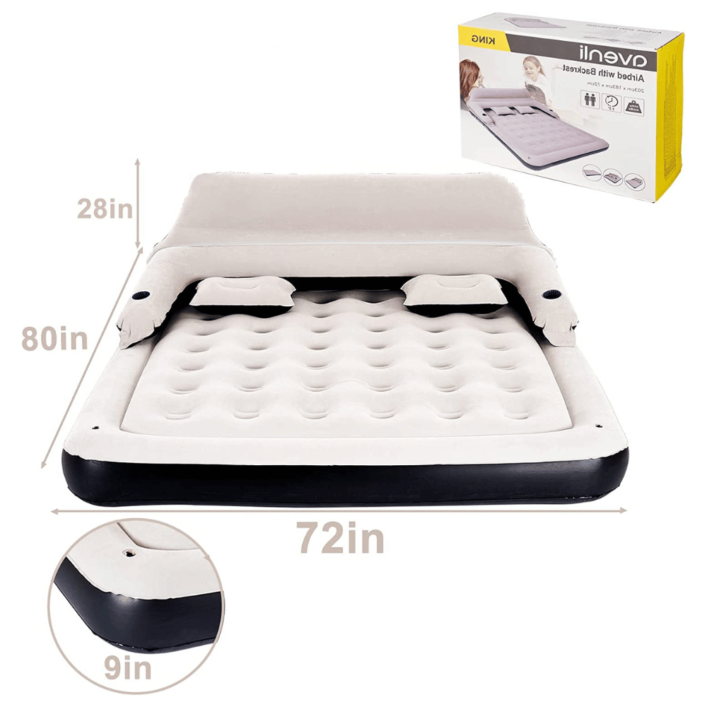 RAPTAVIS wide headboard air mattress