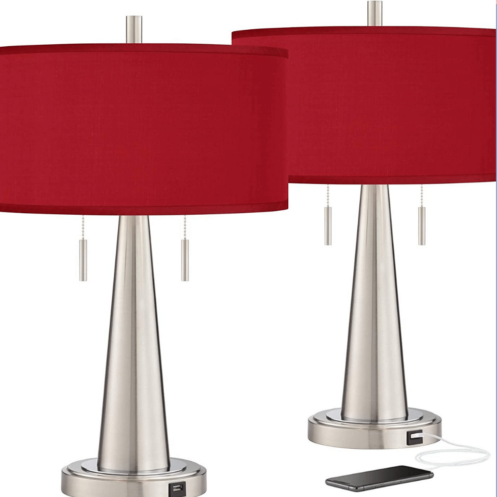 Vicki sleek red lamp