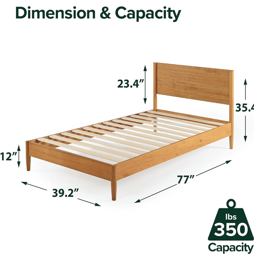 ZINUS Allen Mid century wood platform bed frame