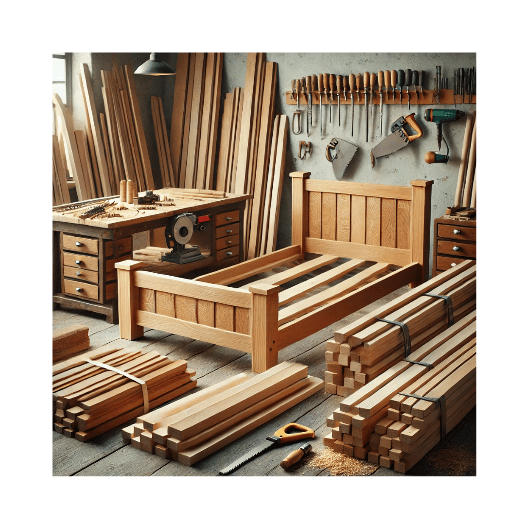 Handmade wooden bed frame