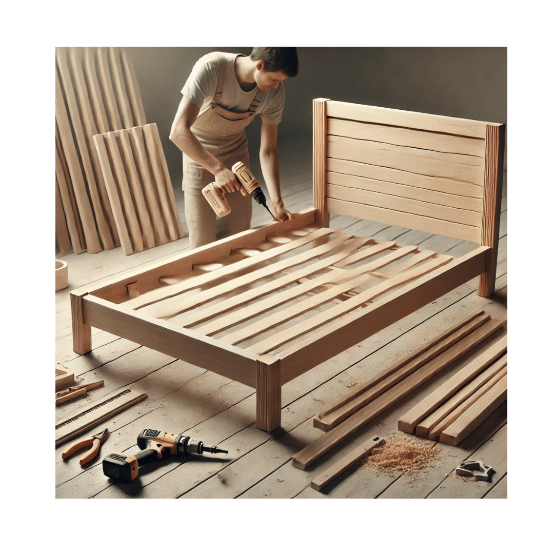 Finishing wooden bed frame
