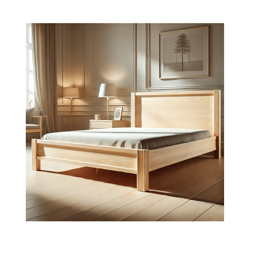 Minimalist wood bed frame