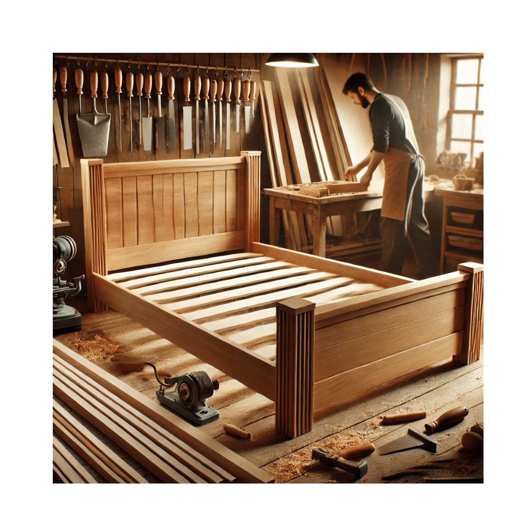 Modern wooden bed frame