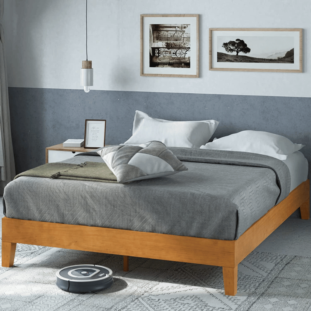 ZINUS metal accent Queen Bed Frame