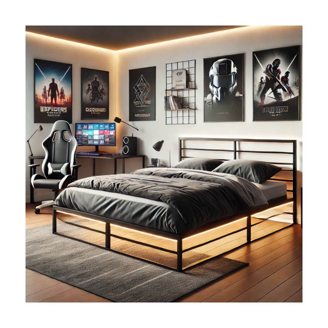 Sleek black Full XL Bed Frame