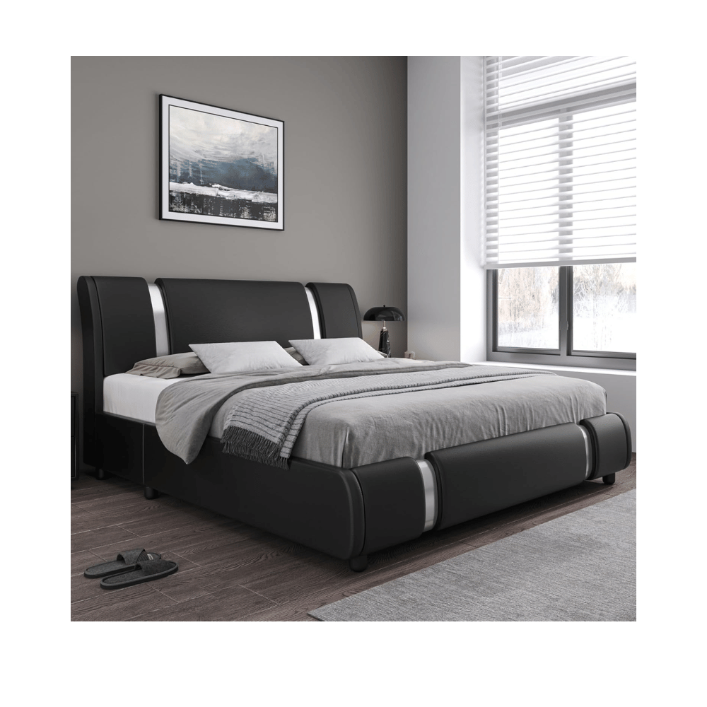 Keyluv modern leather bed