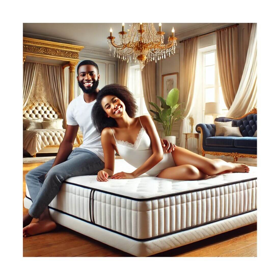 Couple enjoying luxury mattress together 