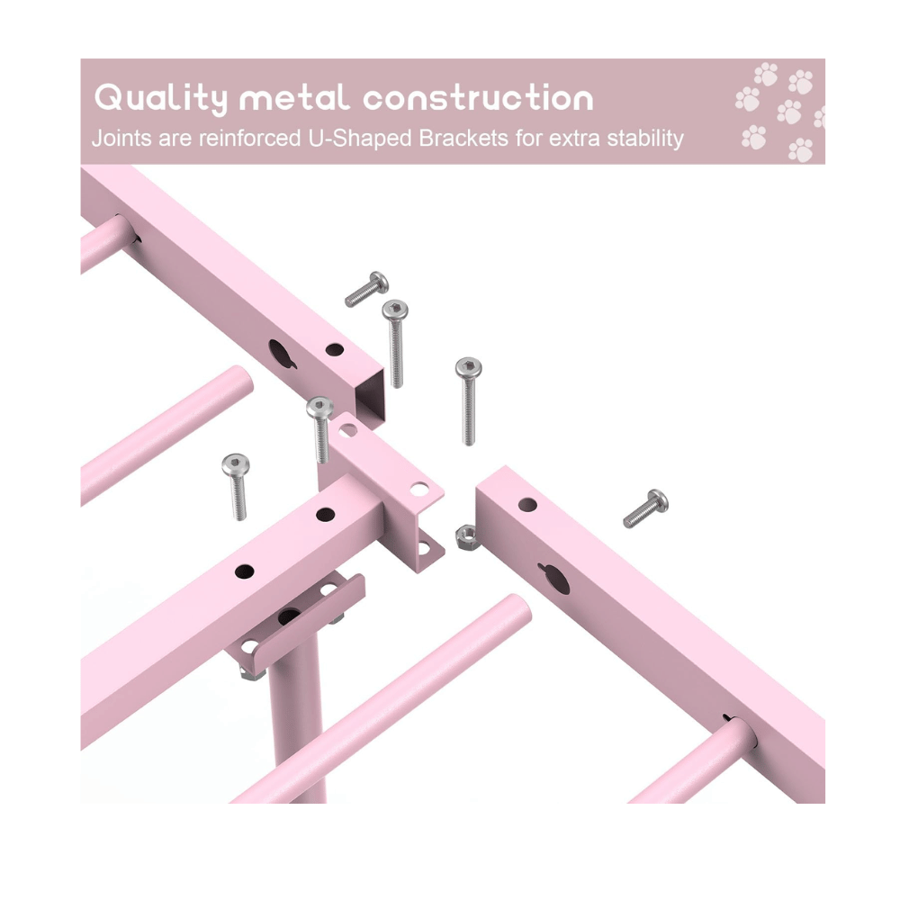 GIME Sturdy pink metal bed