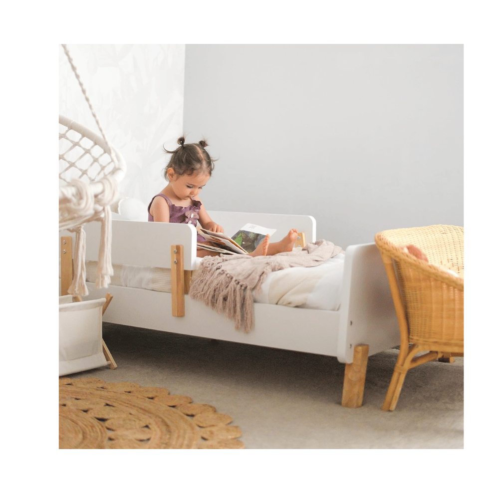 Sleek wooden bed frame