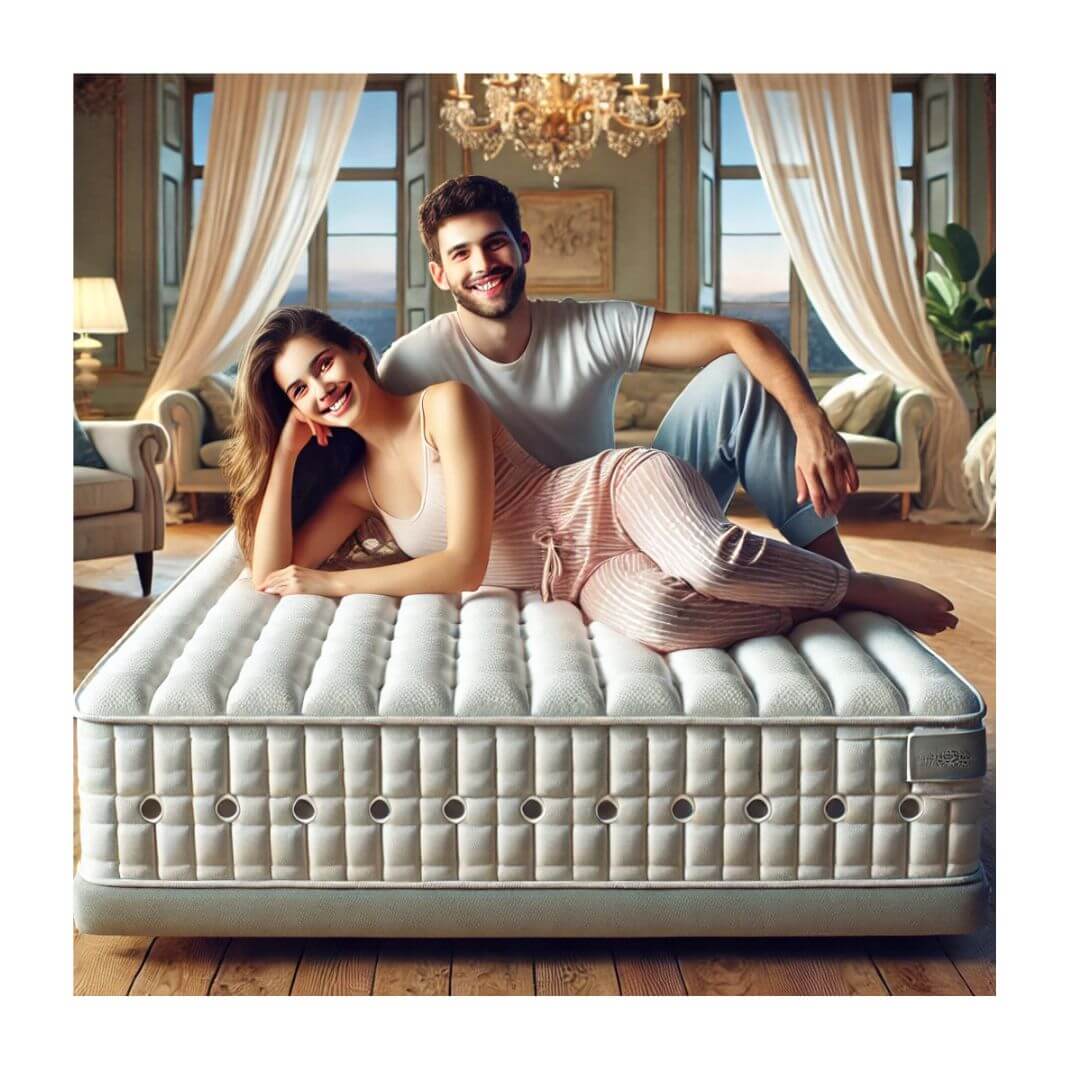  Happy couple enjoying firm mattress