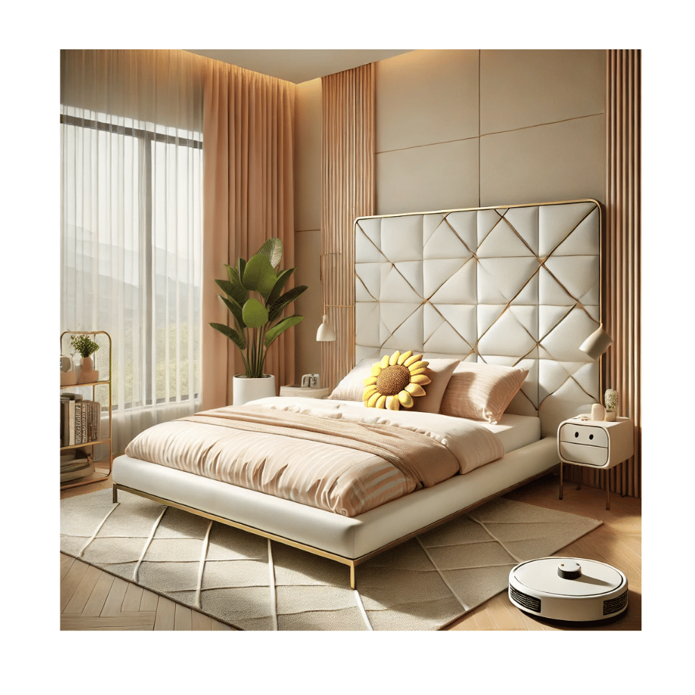 Diamond-tufted headboard