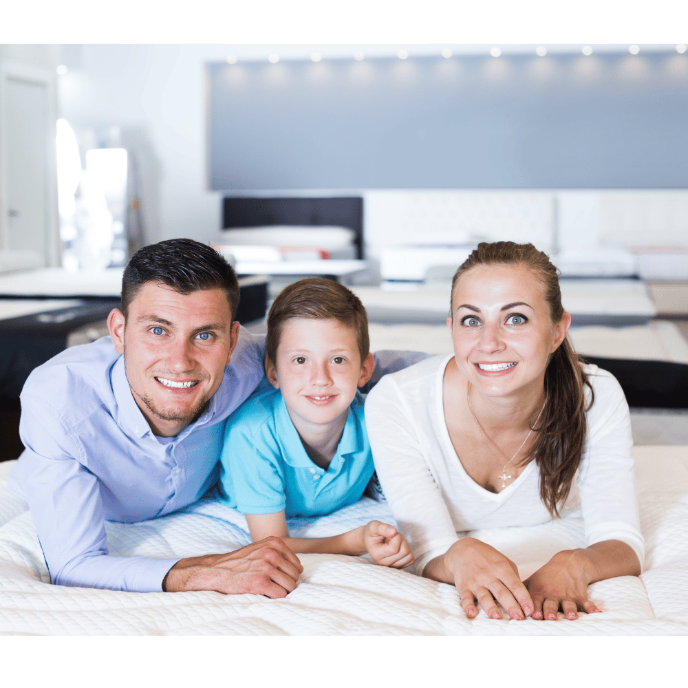 family testing mattress comfort