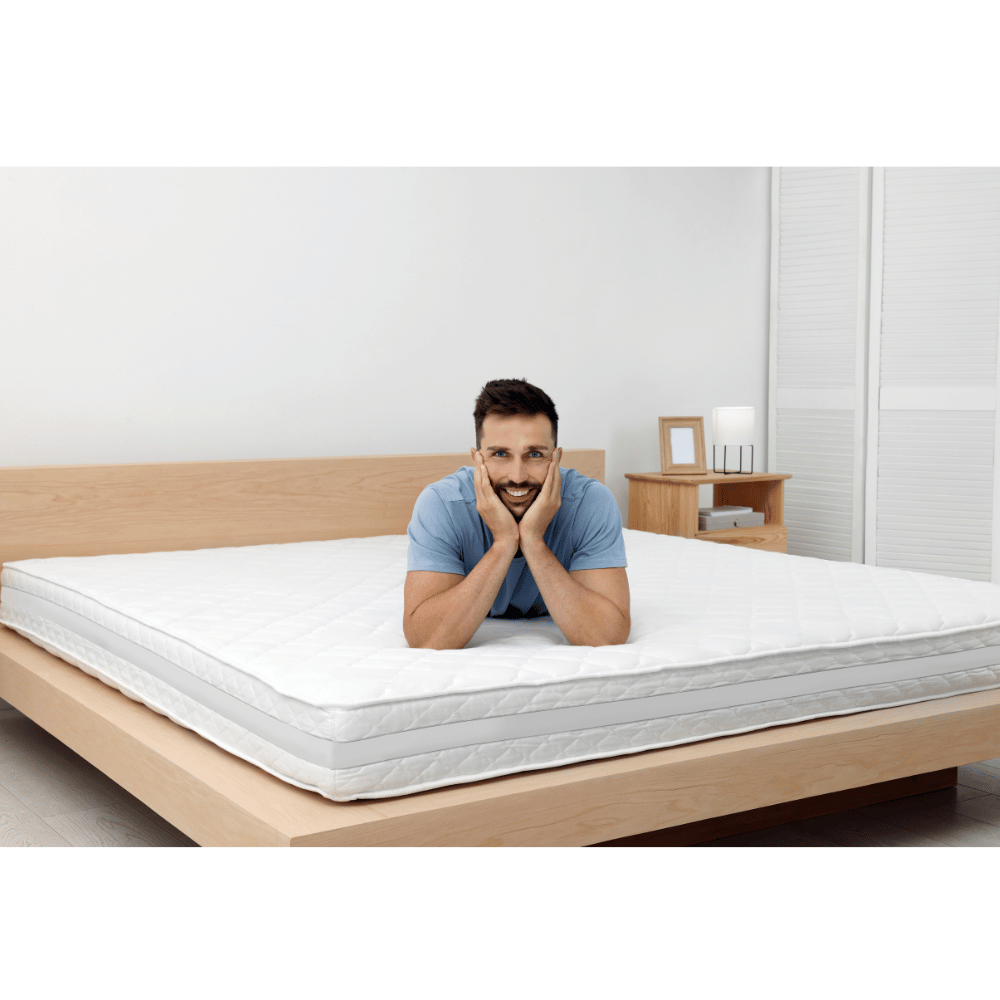 Man on supportive mattress