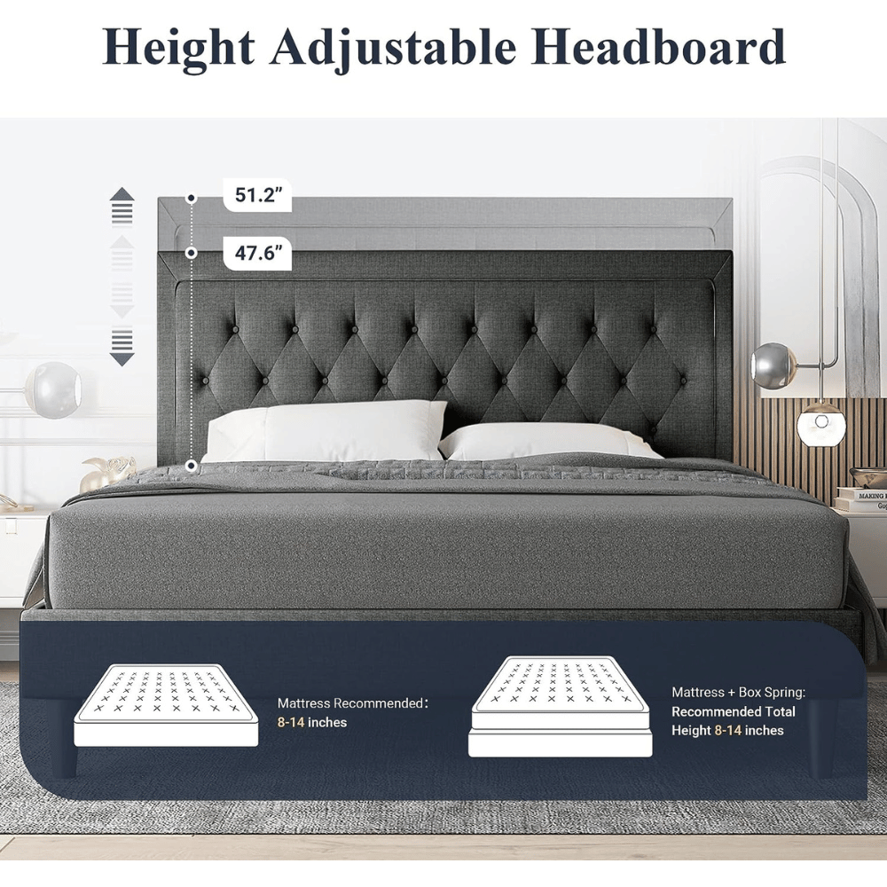 Allewie queen modern bed frame