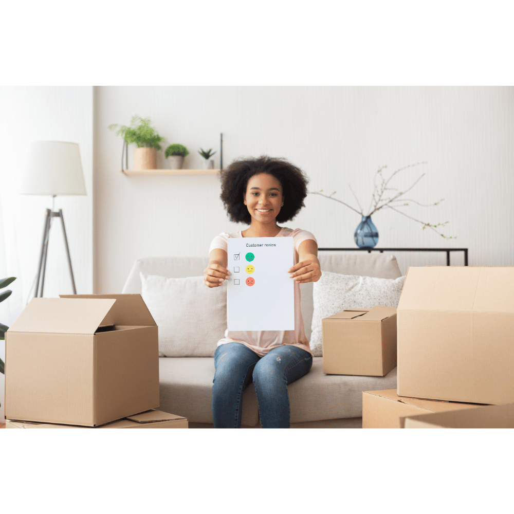 African American woman reviewing shopping