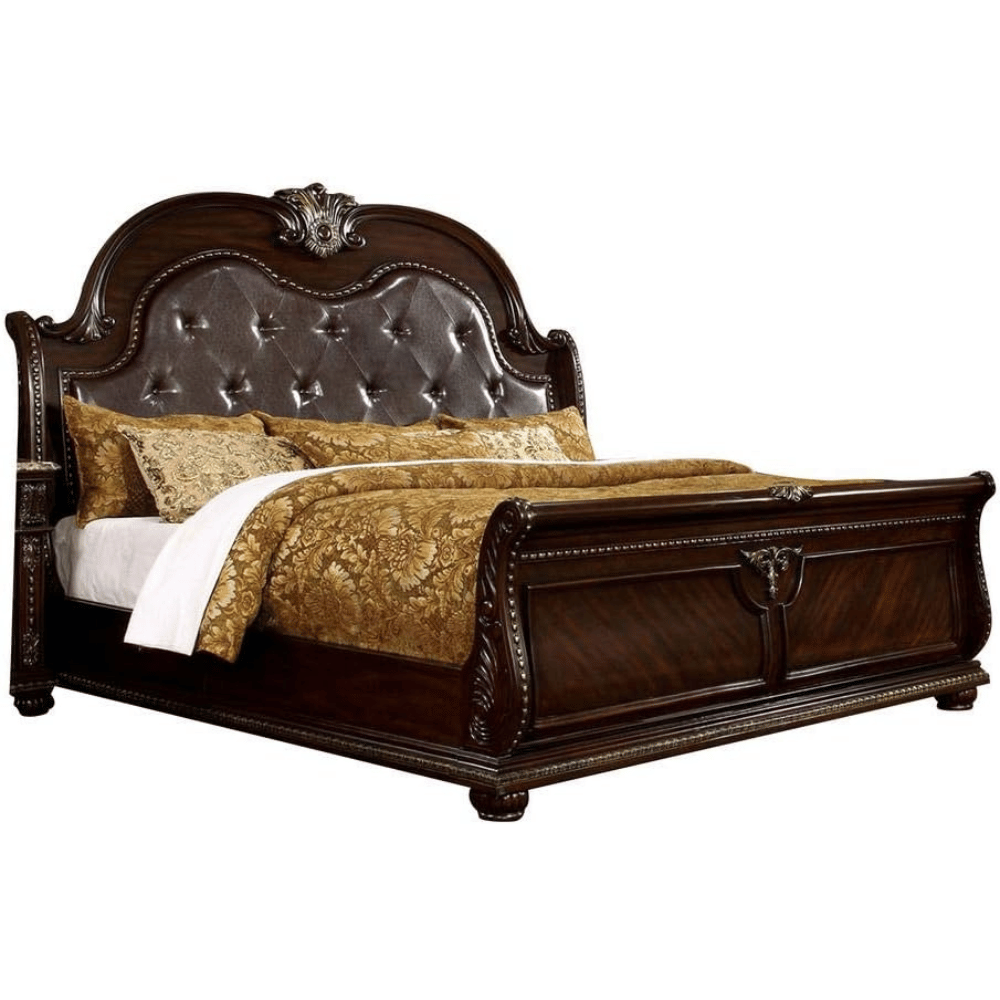 Benjara traditional wood California king bed